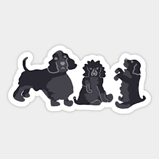 Three Spaniels Sticker